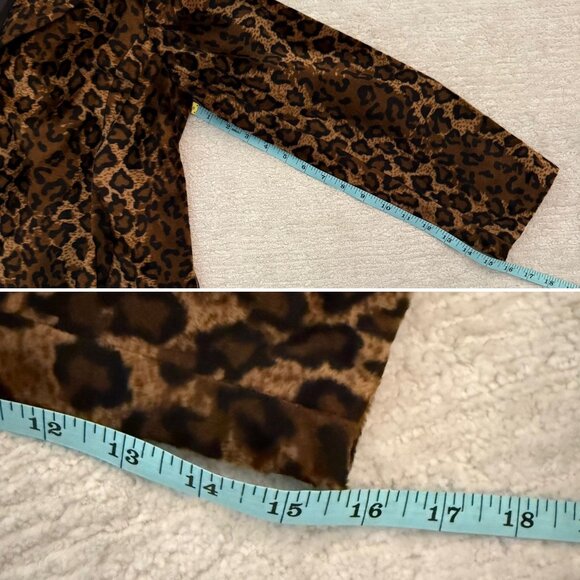 Susan Graver Leopard Print Jacket XS Faux Suede Button Front Lined Animal Print - Picture 12 of 12